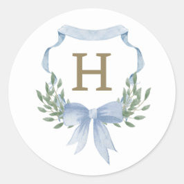 水彩クレストモノグラムシール ラウンドシール