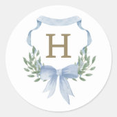 水彩クレストモノグラムシール ラウンドシール (正面)
