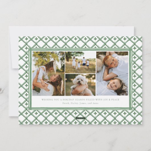 水彩クレスト名門私立校風のクリスマスフォトカード シーズンカード (裏面)