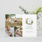 水彩クレスト名門私立校風のクリスマス数々のフォトカード シーズンカード (スタンド正面)