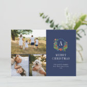 水彩クレスト名門私立校風のクリスマス数々のフォトカード シーズンカード (スタンド正面)