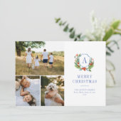 水彩クレスト名門私立校風のクリスマス数々のフォトカード シーズンカード (スタンド正面)