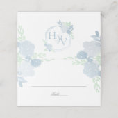 水彩クレスト青結婚のエスコートカード プレイスカード (外部開封)