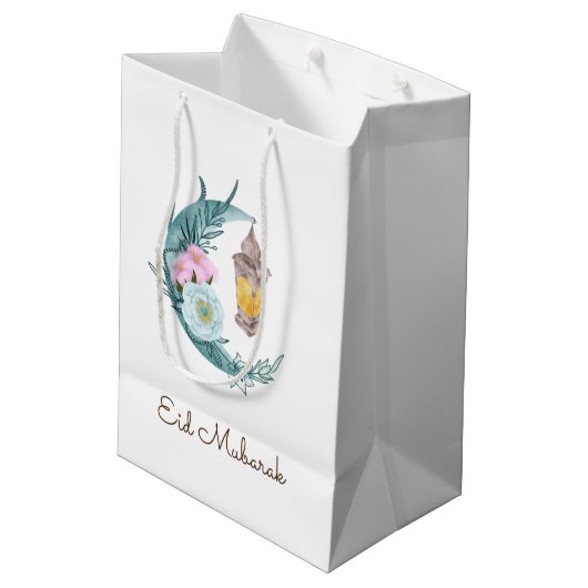 水彩クレセントイードムバラク抱き枕 ミディアムペーパーバッグ (裏面アングル)