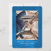水彩クロカスのネビュラブルー クリスマスカード 招待状 (正面)