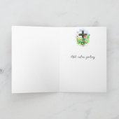 水彩クロスとワイルドフラワーカスタムの復活祭 シーズンカード (内部)