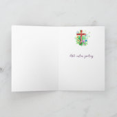 水彩クロスと花カスタム復活祭 シーズンカード (内部)