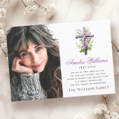 水彩クロスフラワー悔やみや弔慰写真感謝していあなた サンキューカード