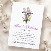 水彩クロスフラワー葬儀悔やみや弔慰感謝していユー サンキューカード