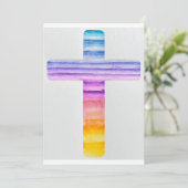 水彩クロス / 洗礼カード / クリスチャンカード 招待状 (スタンド正面)