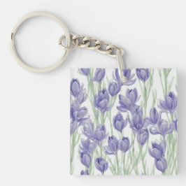 水彩クロッカスフラワー キーホルダー
