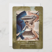 水彩クロッカスマルティニ オリーブのクリスマスカード 招待状 (正面)