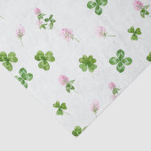 水彩クローバー葉と花緑淡い色の 薄葉紙 (詳細)