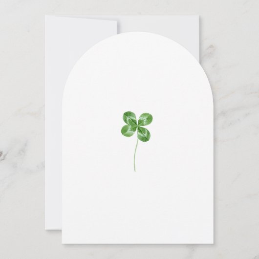 水彩クローバー離れと花赤ちゃんシャワー 招待状 (裏面)