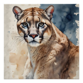 水彩クーガーno 3 ポスター