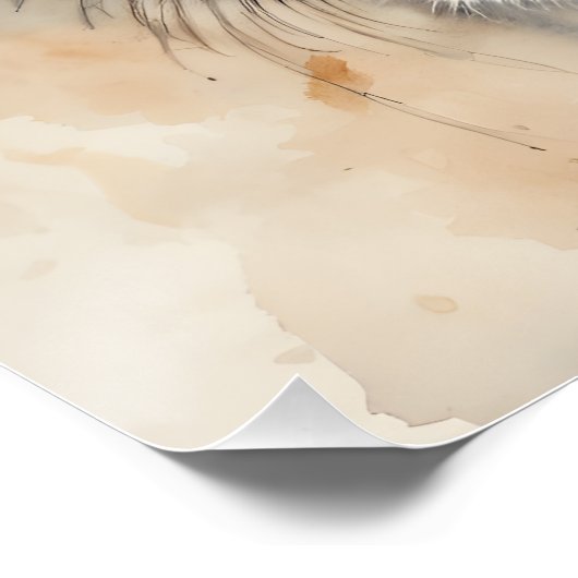 水彩クーガーno 5 ポスター (コーナー)