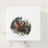 水彩グマの素朴な荒野のウェディング フェイバータグ (インサイチュ)