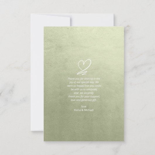 水彩グラデーションありがとうセージ緑ID786 サンキューカード (裏面)