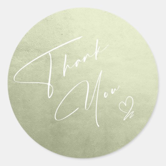 水彩グラデーションありがとうセージ緑ID786 ラウンドシール (正面)