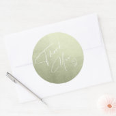 水彩グラデーションありがとうセージ緑ID786 ラウンドシール (封筒)