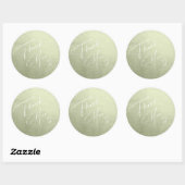 水彩グラデーションありがとうセージ緑ID786 ラウンドシール (シート)