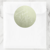 水彩グラデーションありがとうセージ緑ID786 ラウンドシール (バッグ)