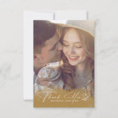 水彩グラデーションありがとう秋の金ゴールドID786 サンキューカード (正面)