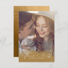 水彩グラデーションありがとう秋の金ゴールドID786 サンキューカード