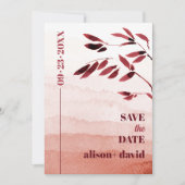 水彩グラデーションと分枝ジャパンディ写真 セーブザデート (正面)