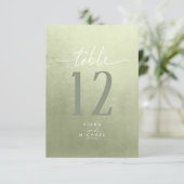 水彩グラデーションテーブル番号セージ緑ID786 招待状 (スタンド正面)