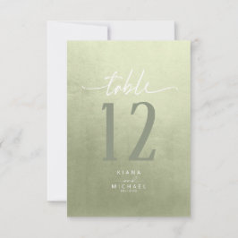 水彩グラデーションテーブル番号セージ緑ID786 招待状