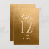 水彩グラデーションテーブル番号秋金ゴールドID786 招待状 (正面/裏面)