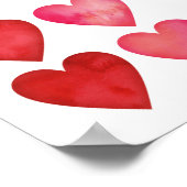 水彩グラデーションハートポスタープリント ポスター (角)