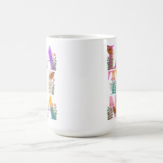 水彩グラデーションラテンアメリカ系女性 コーヒーマグカップ (中央)