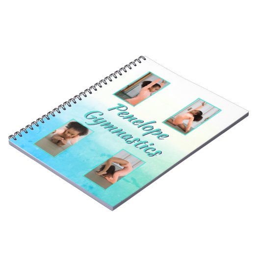 水彩グラデーション名前をカスタムする、スポーツ&写真 ノートブック (左側)