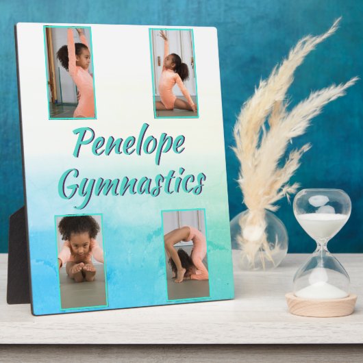 水彩グラデーション名前をカスタムする、スポーツ&写真 フォトプラーク (側面)