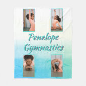 水彩グラデーション名前をカスタムする、スポーツ&写真 フリースブランケット (正面)