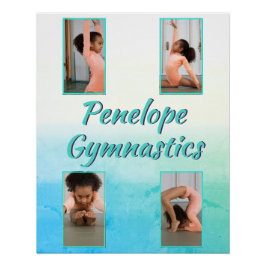 水彩グラデーション名前をカスタムする、スポーツ&写真 ポスター