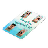 水彩グラデーション名前をカスタムする、スポーツ&写真 マグネット (左側)