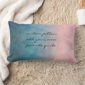 水彩グラデーション文字ピンクとティール(緑がかった色) ランバークッション (ブランケット)