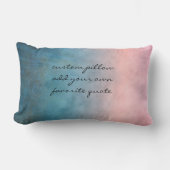 水彩グラデーション文字ピンクとティール(緑がかった色) ランバークッション (正面)