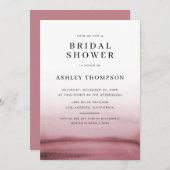 水彩グラデーション赤モダンブライダルシャワー 招待状 (正面/裏面)