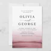 水彩グラデーション赤モダン結婚式招待状 招待状 (正面)