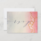 水彩グラデーション金ゴールド大理石 | RSVP 招待状 (裏面)