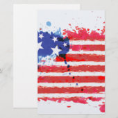 水彩グランジ米国国旗 便箋 (正面/裏面)