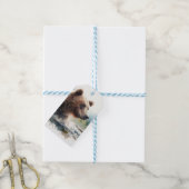 水彩グリズリーベアーワイルドライフ自然アート ギフトタグ (より糸付き)