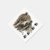 水彩グリズリーベアーワイルドライフ自然アート スタンダードカクテルナプキン (角)