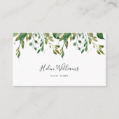 水彩グリッターの葉 名刺 (正面)