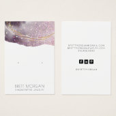 水彩グリッターイヤリングジュエリー表示カード (正面&裏面)