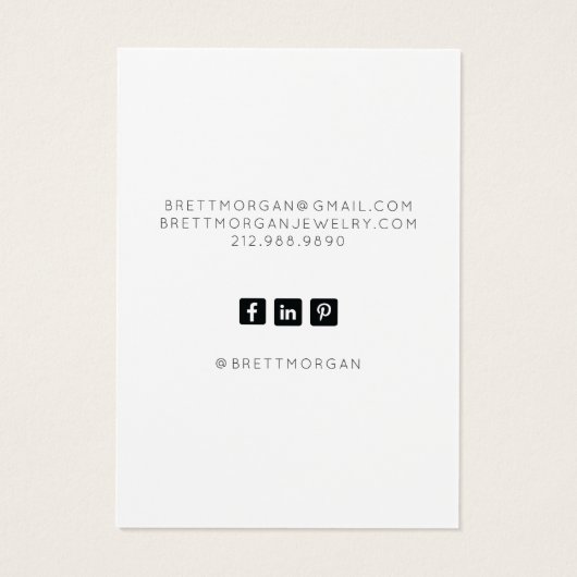 水彩グリッターイヤリングジュエリー表示カード (裏面)